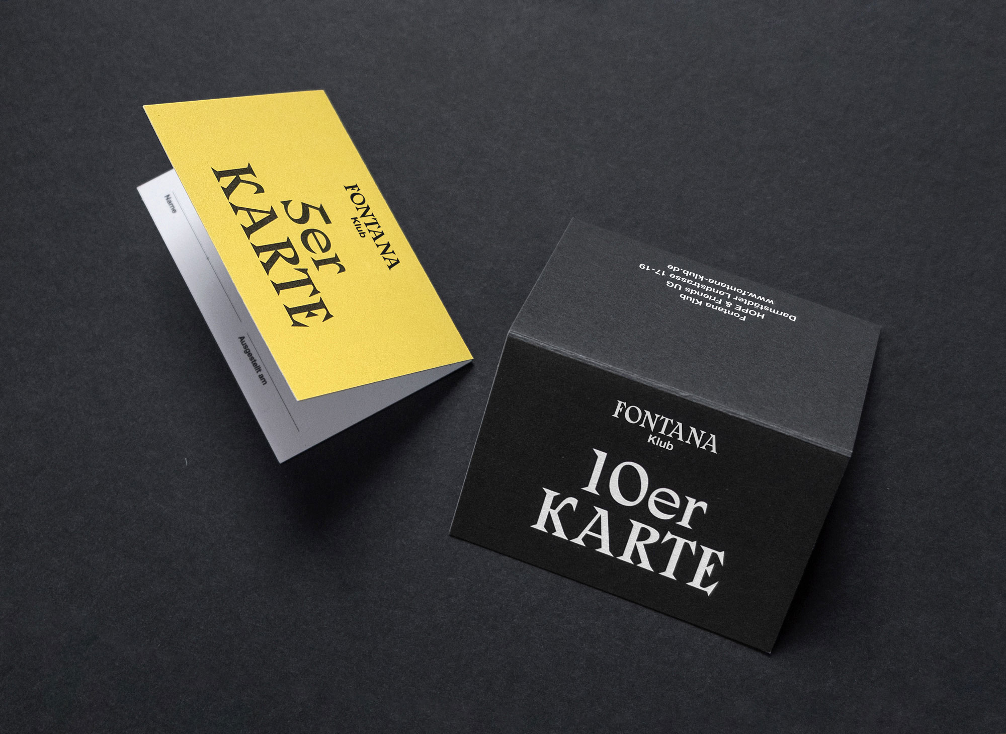 5er- und 10er Karten des Fontana Klubs