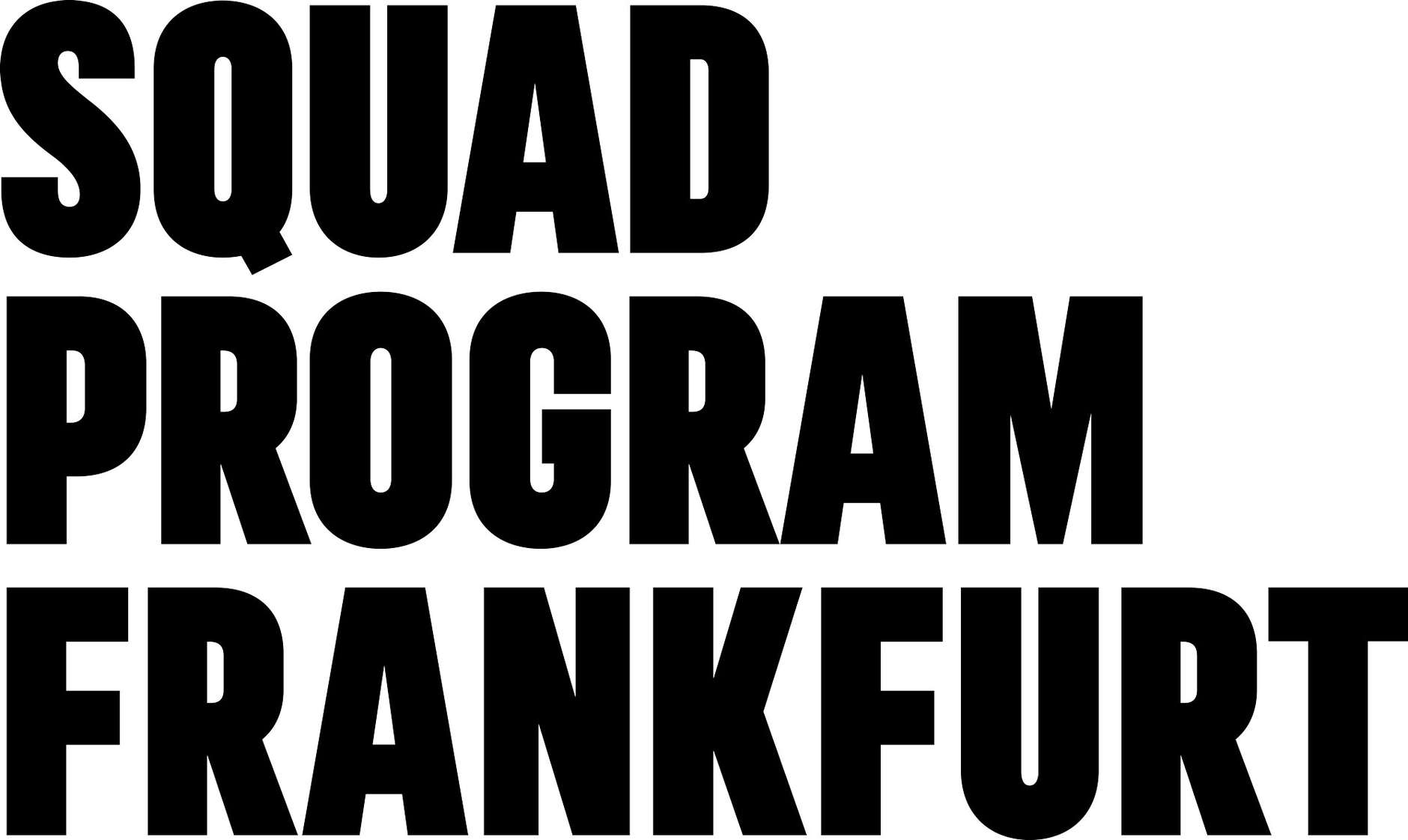 Logodesign des Squad Program Frankfurt Logodesign der Wortmarke für das Squad Program Frankfurt