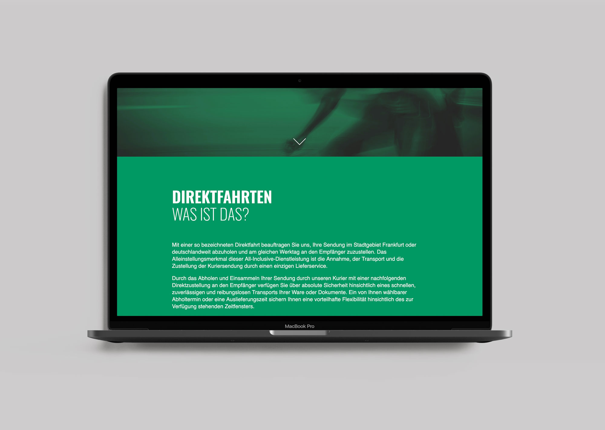 Webdesign der Grüne Kuriere Seite