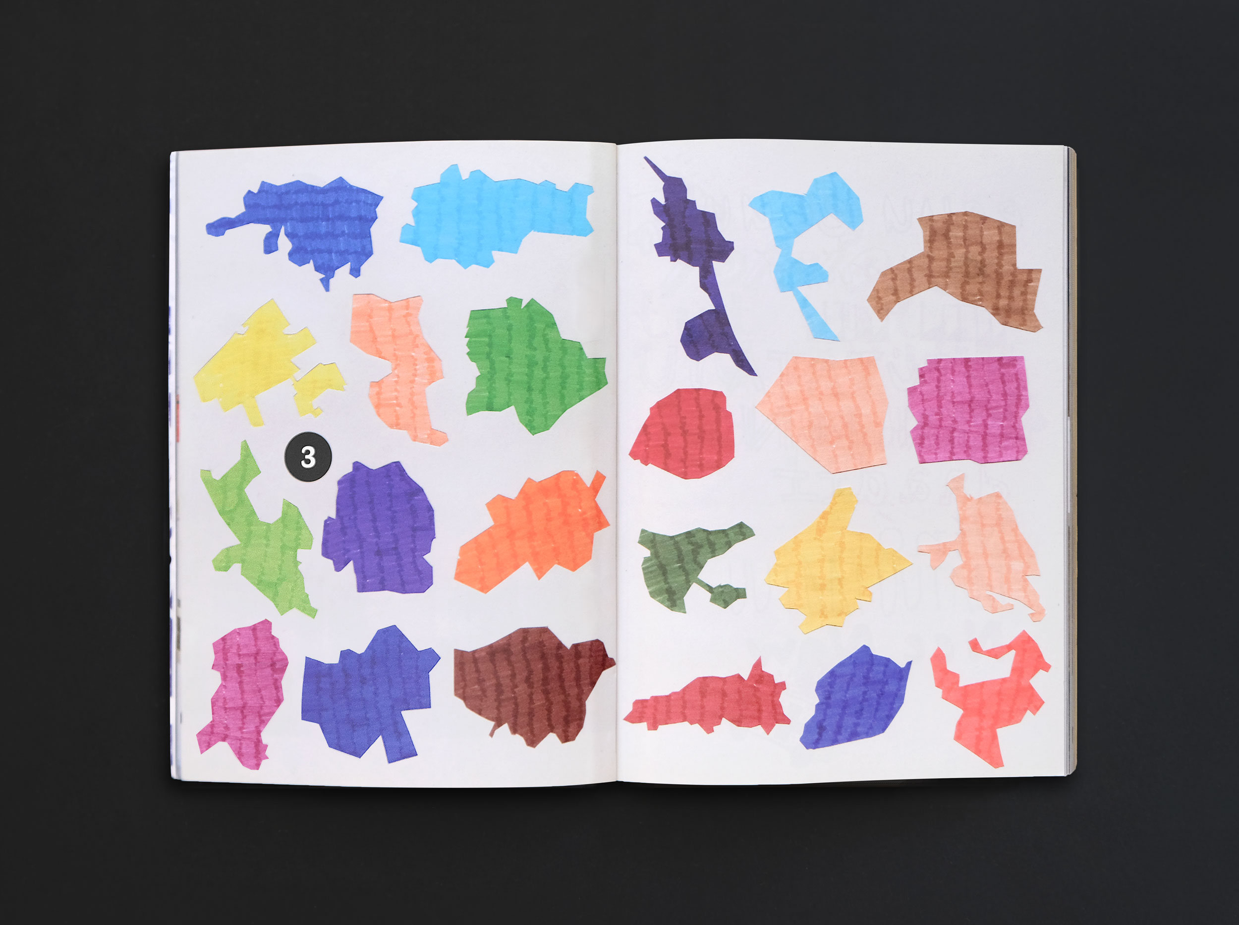 Buchgstaltung der Doppelseite mit der illustrativen Darstellung verschiedener Stadtumrisse