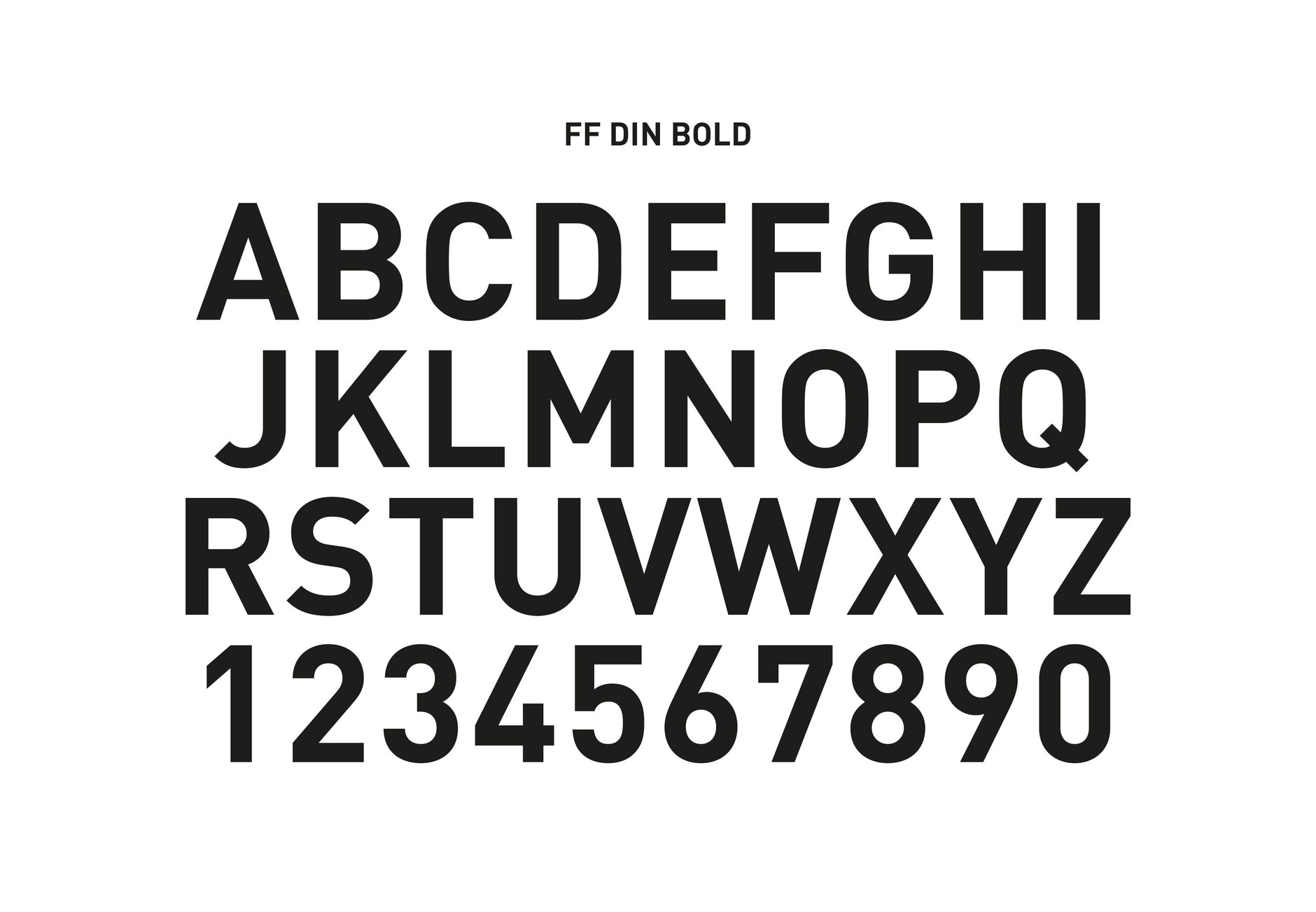 Schrfitspecimen der Din FF Bold