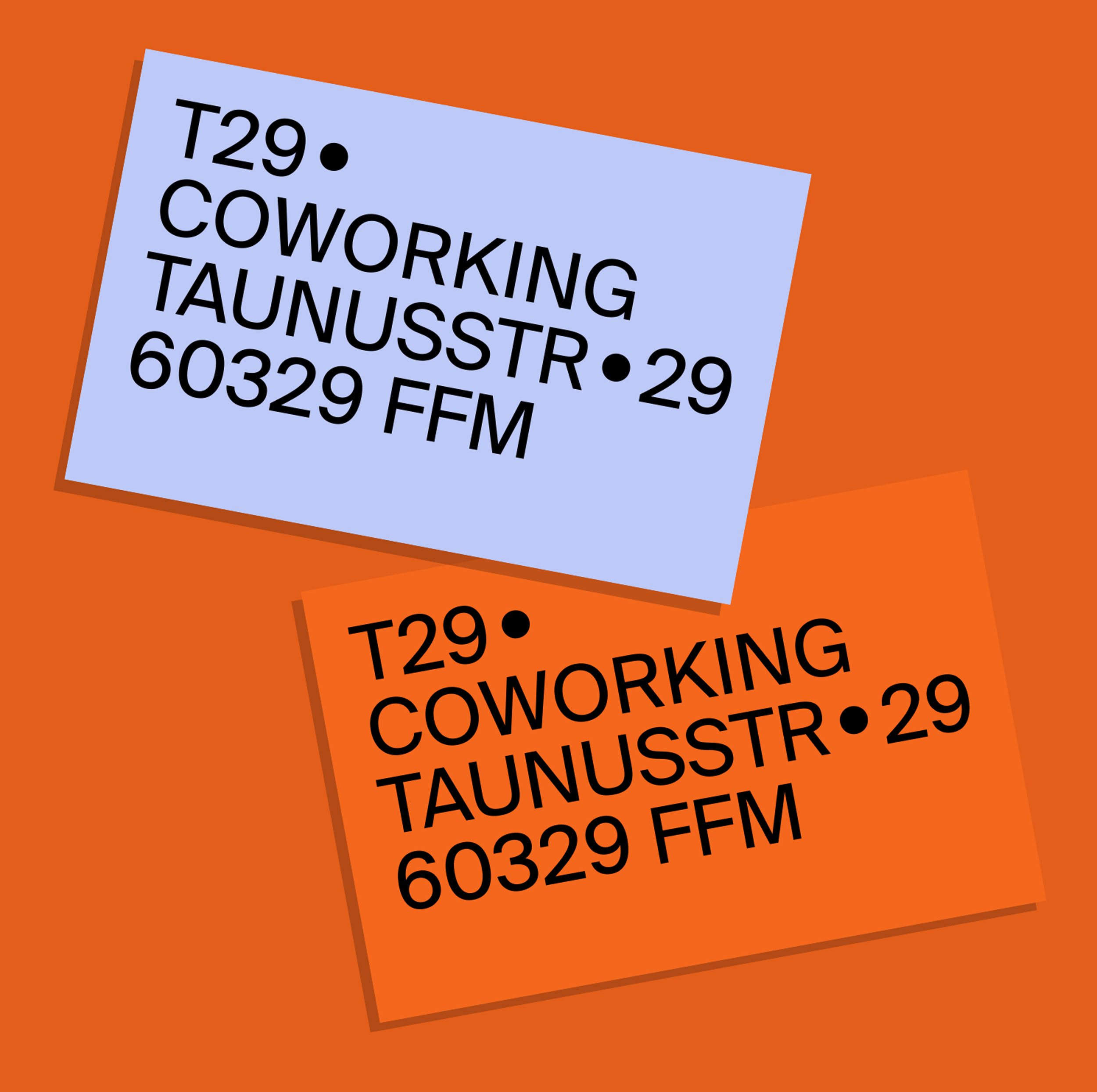 Farbenfrohe Visitenkarten für den Coworkingspace